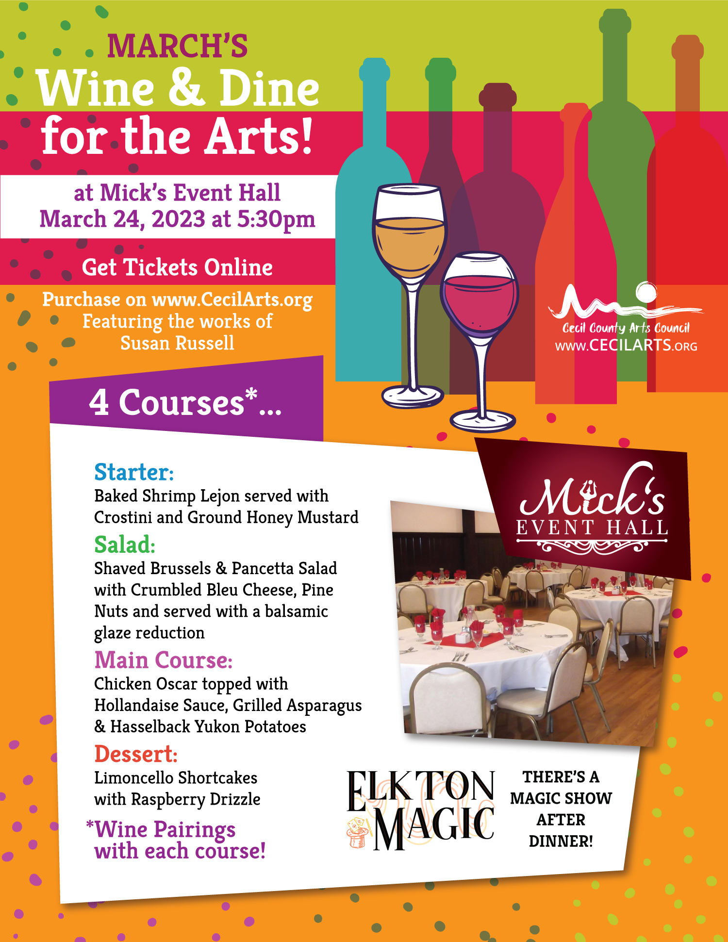March's Wine & Dine for the Arts - Cecil County Arts Council